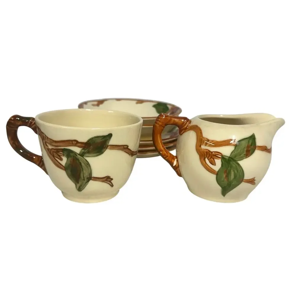 Franciscan Red Apple 7 Pieces-Berry Bowls (2) Creamer (1) Cup (1), Saucers (3)